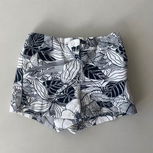 NWOT Janie and Jack Unisex Black and White Tropical Palm Print Short Size 3-6 M